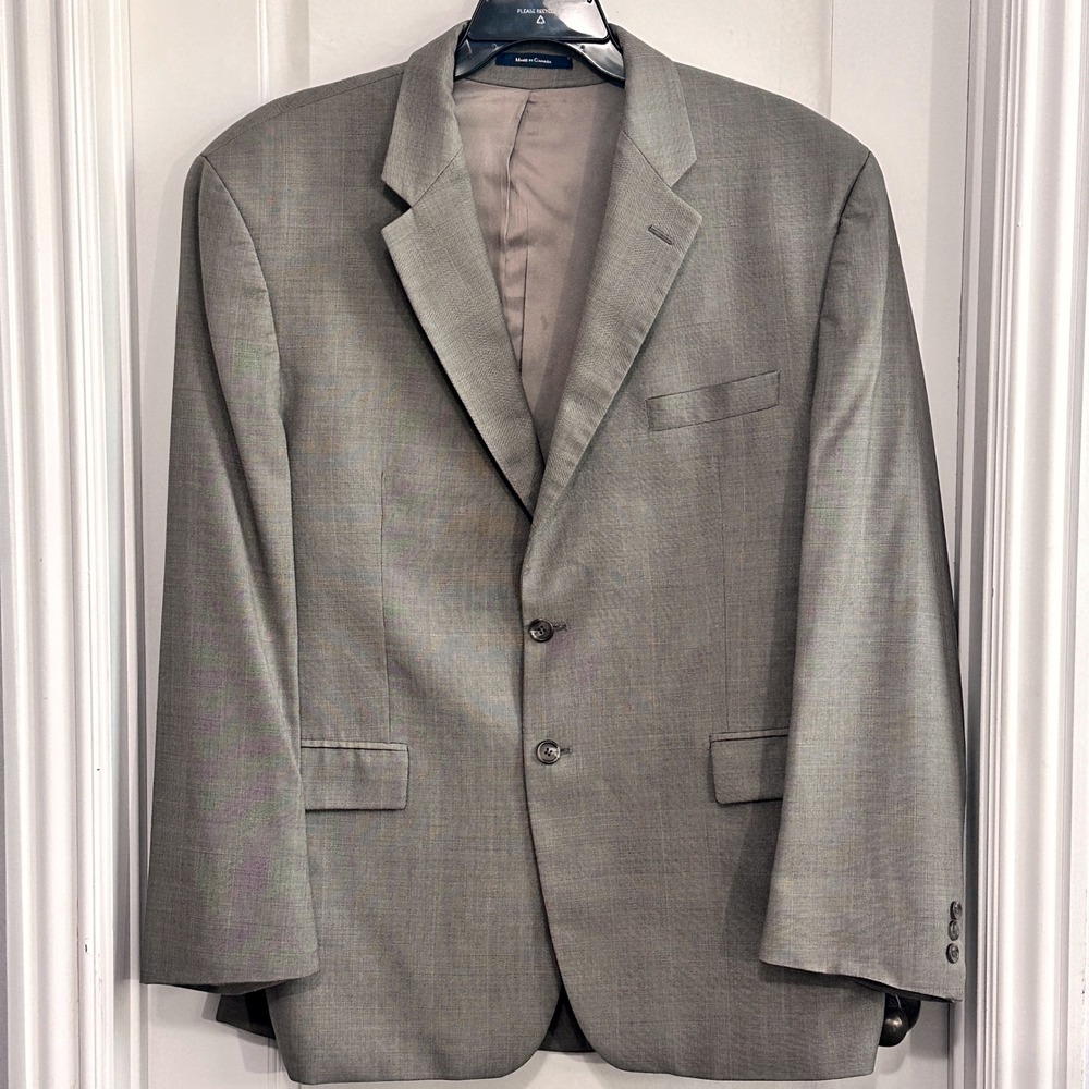 Chaps‎ Ralph Lauren Men's Classic Fit Blazer Suit Jacket Tan Plaid Size 46R